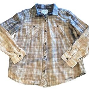 44 Degrees North‎ Splatter Dye Flannel Shirt, Medium Soft